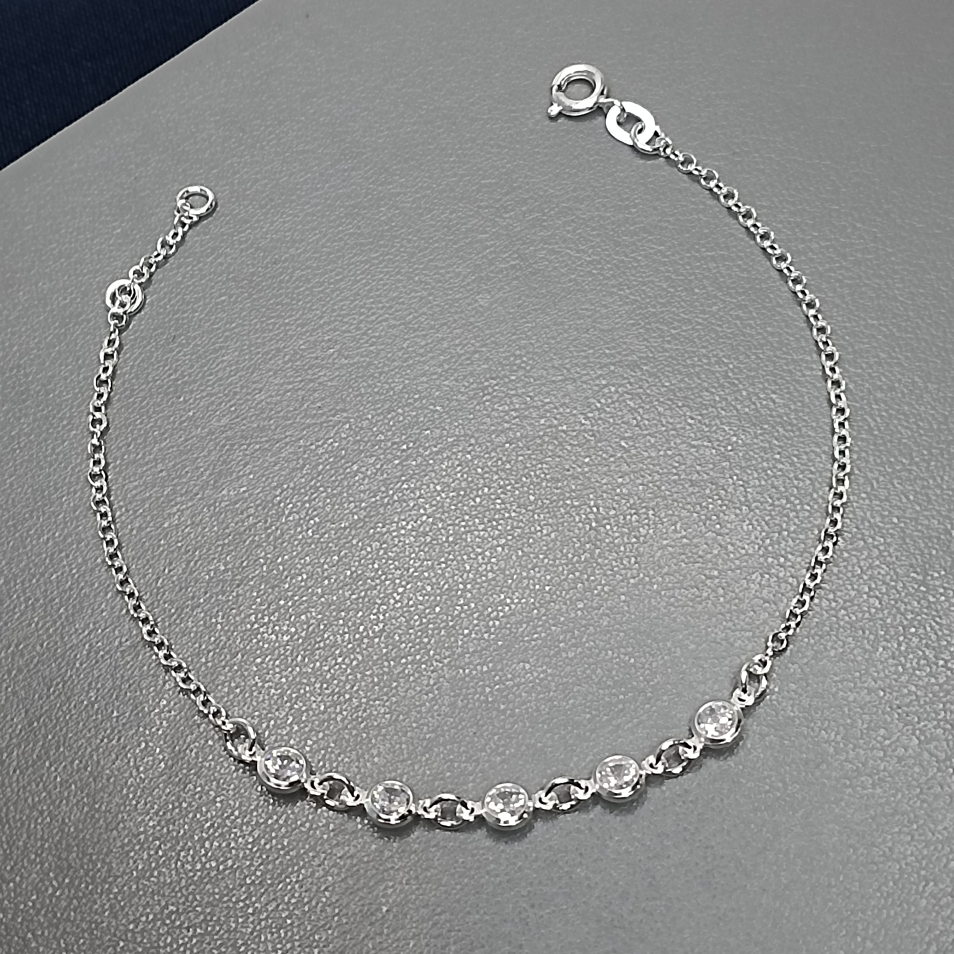 Pulseira 5 Zirconias Meio #PU-59