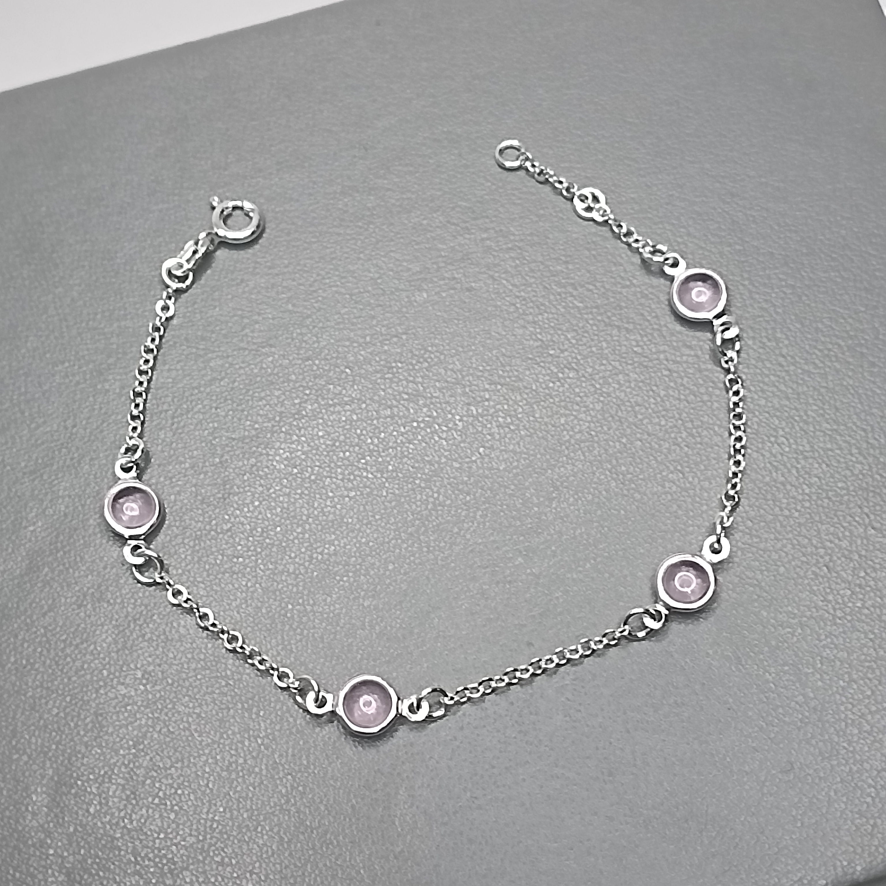 Pulseira 5 Zirconia Rosa Clara Lisa Fio #MD1
