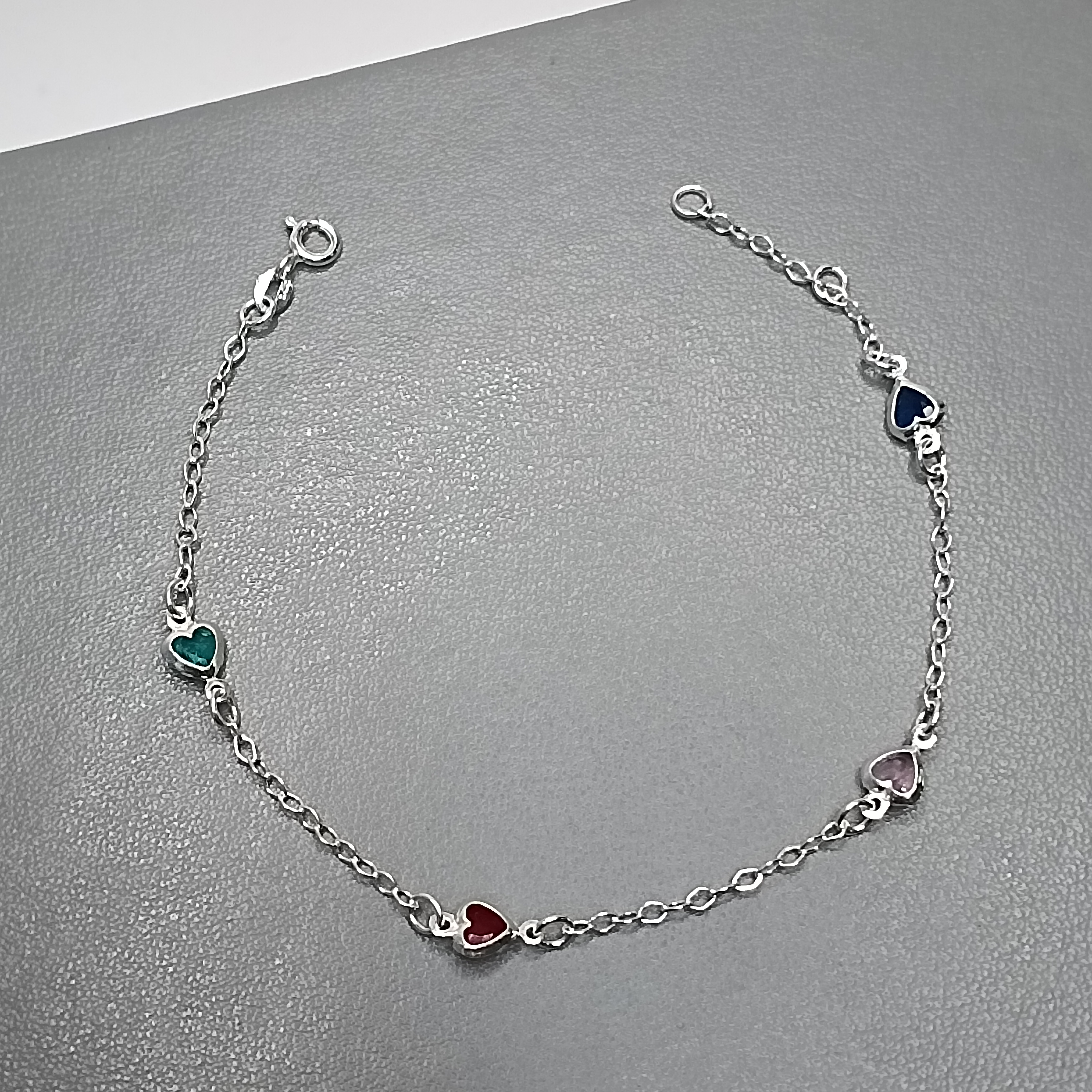 Pulseira 4 Zirconia Coração Color Fio VVRA #MD1