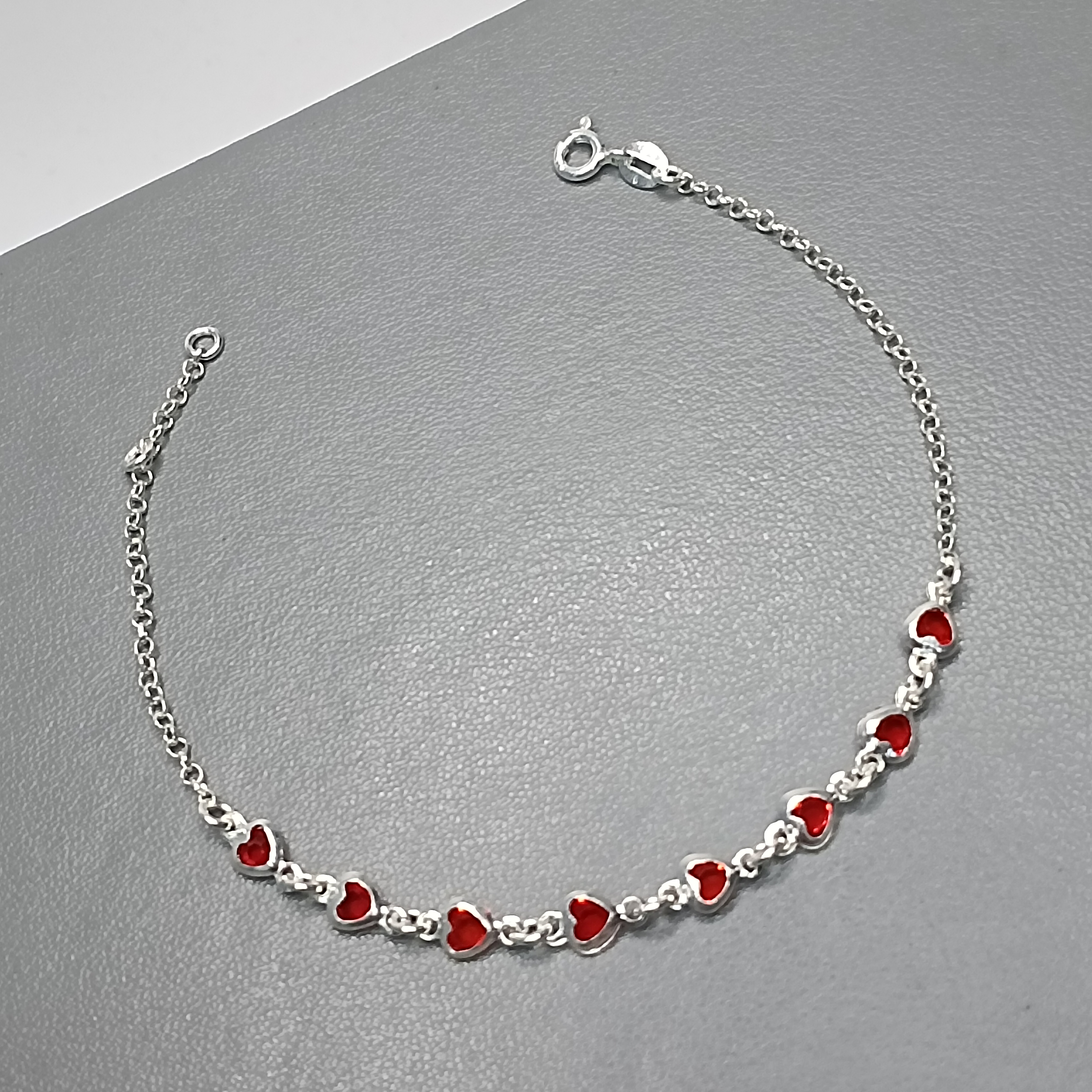 Pulseira 8 Zirconia Coração Pequeno Laranja Meio #PU-15