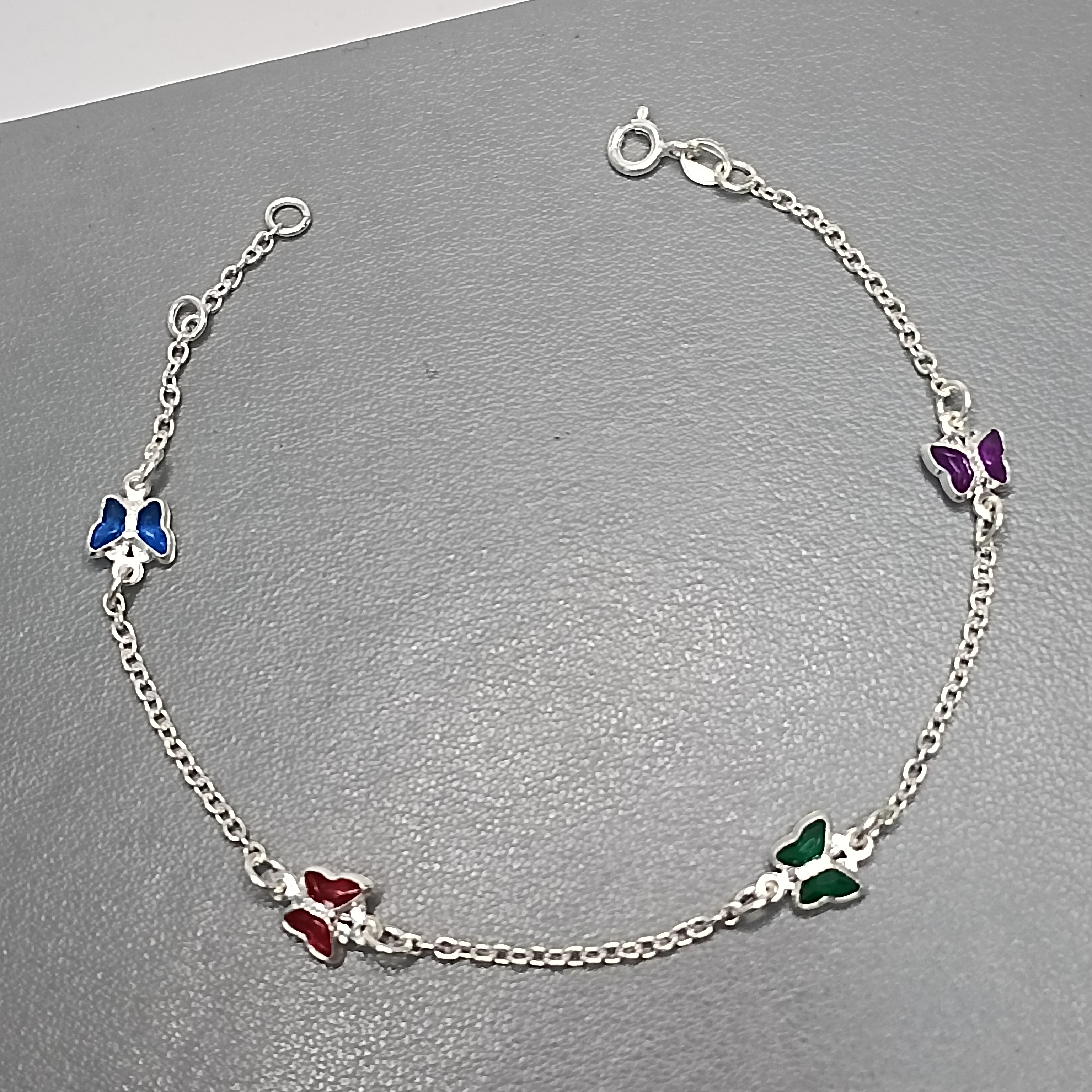 Pulseira 4 Borboleta Zirconia Color fio RVVA #PU-33