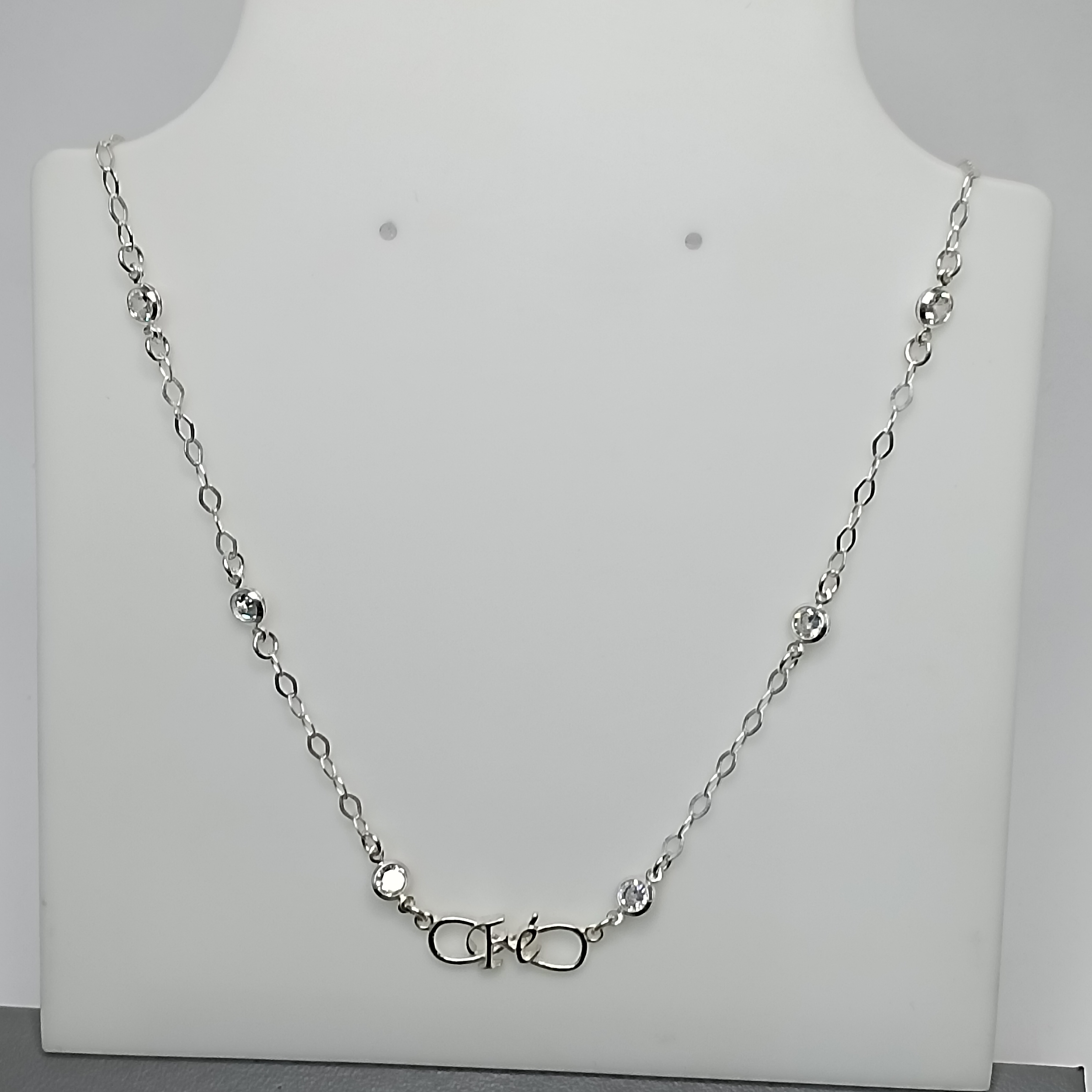 Gargantilha Choker Infinito Fé Zirconia Fio #G2-07