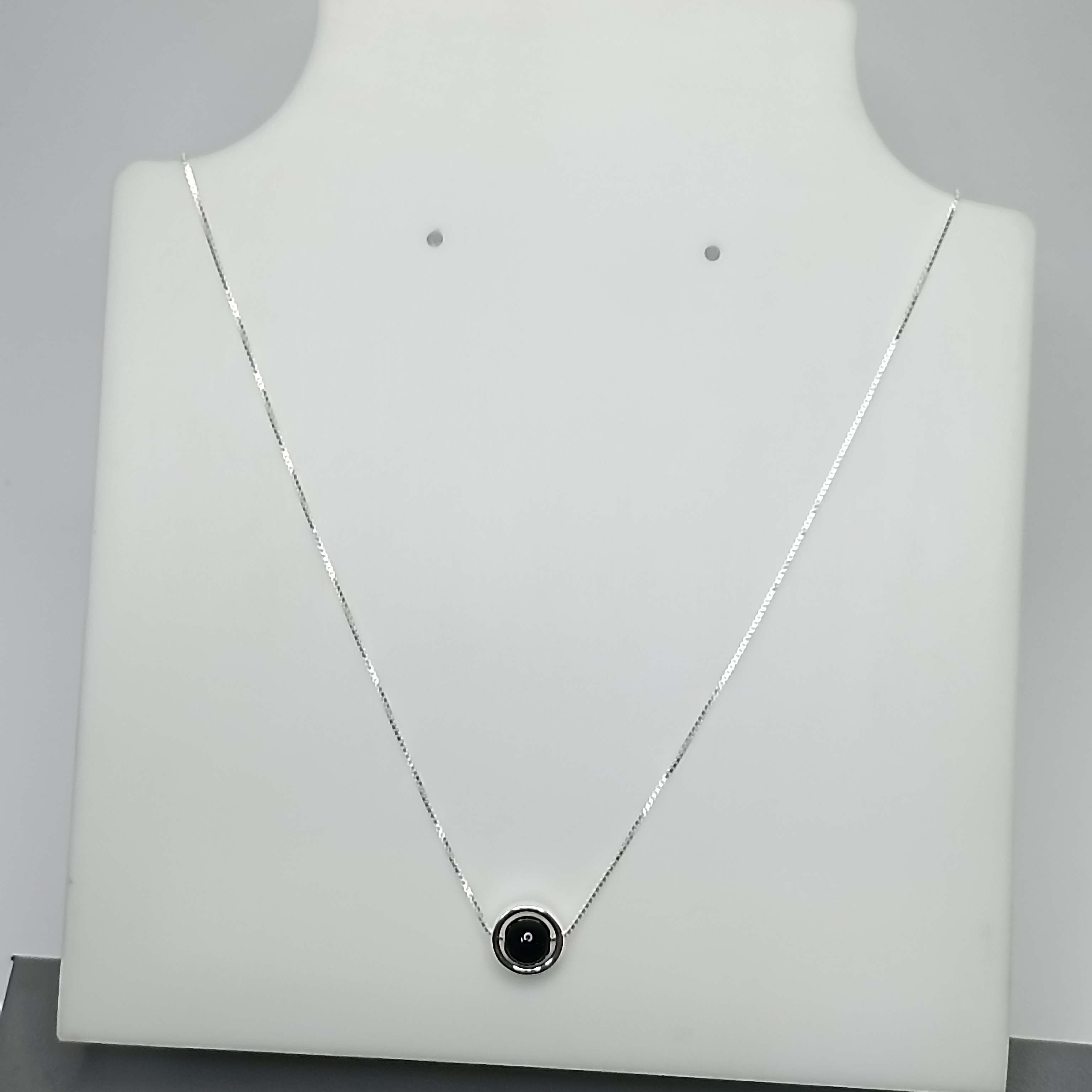 Gargantilha Pedra Natural Onix 45cm #G3-14