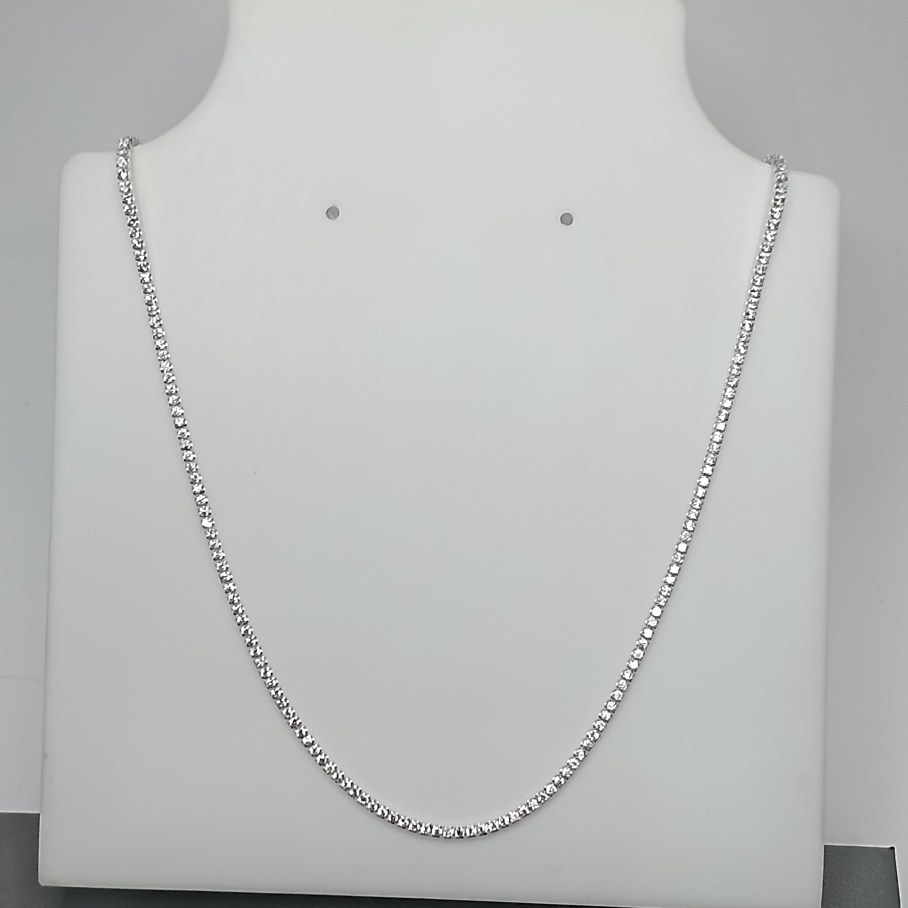 Gargantilha Riviera Zirconia Branca E Rosa 45cm #G3-05