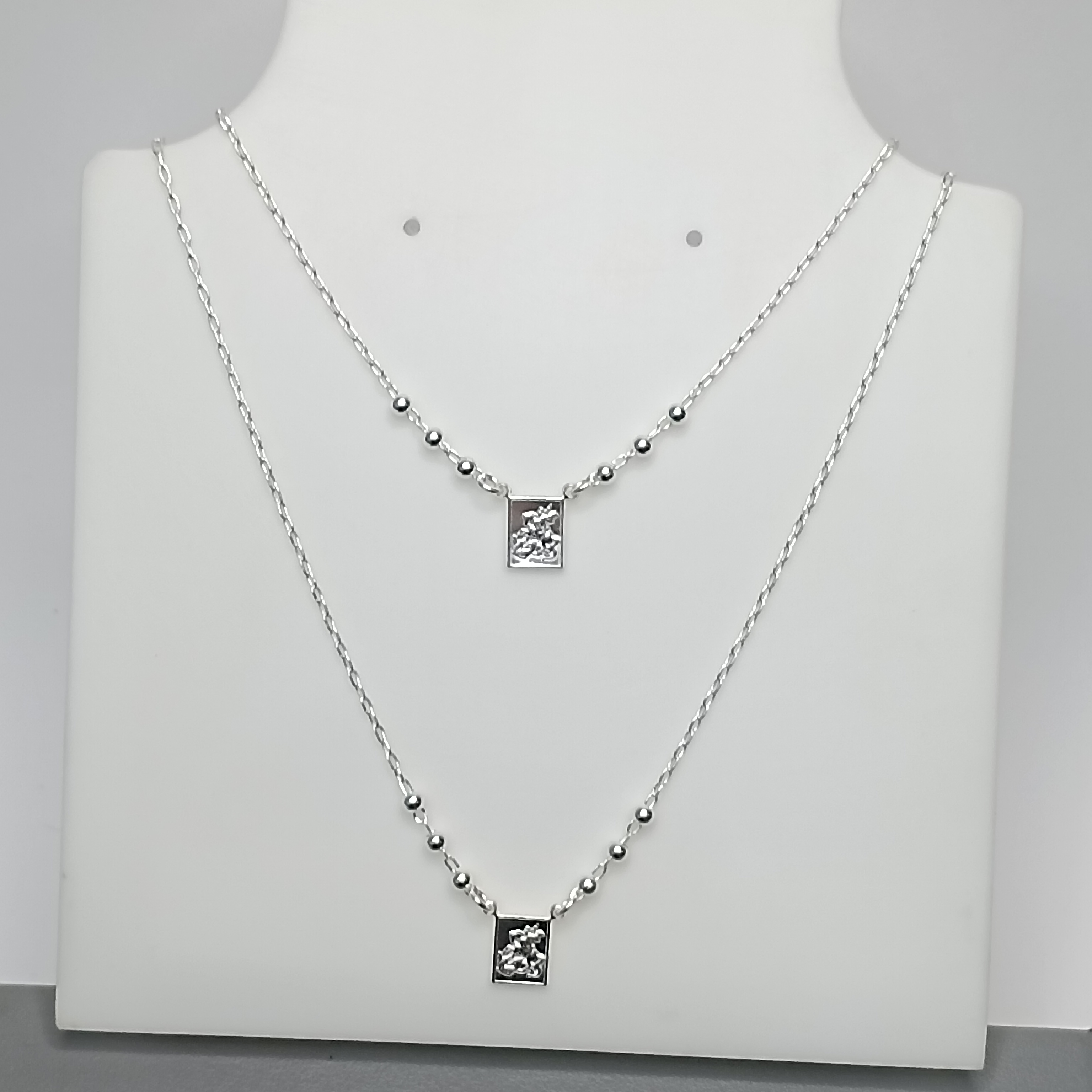 Gargantilha Escapulario São Jorge Com 6 Bolinhas 3mm 65cm #G4-03