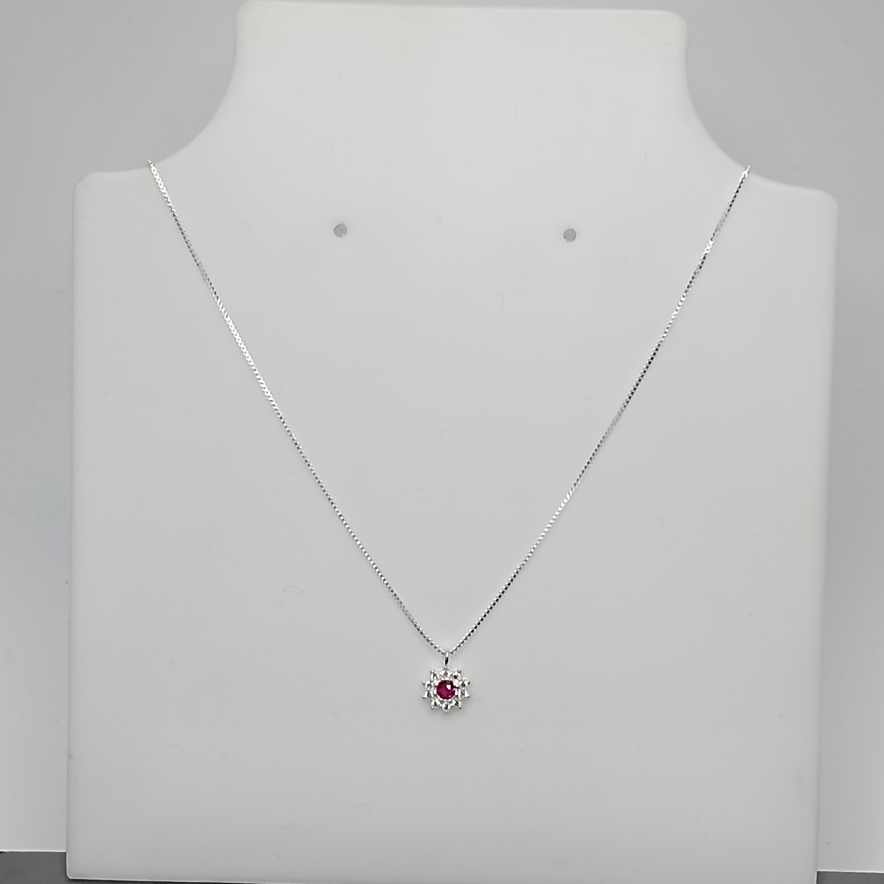 Gargantilha Tipo Chuveiro Zirconia Rosa Borda Zirconia Branca #G3-10