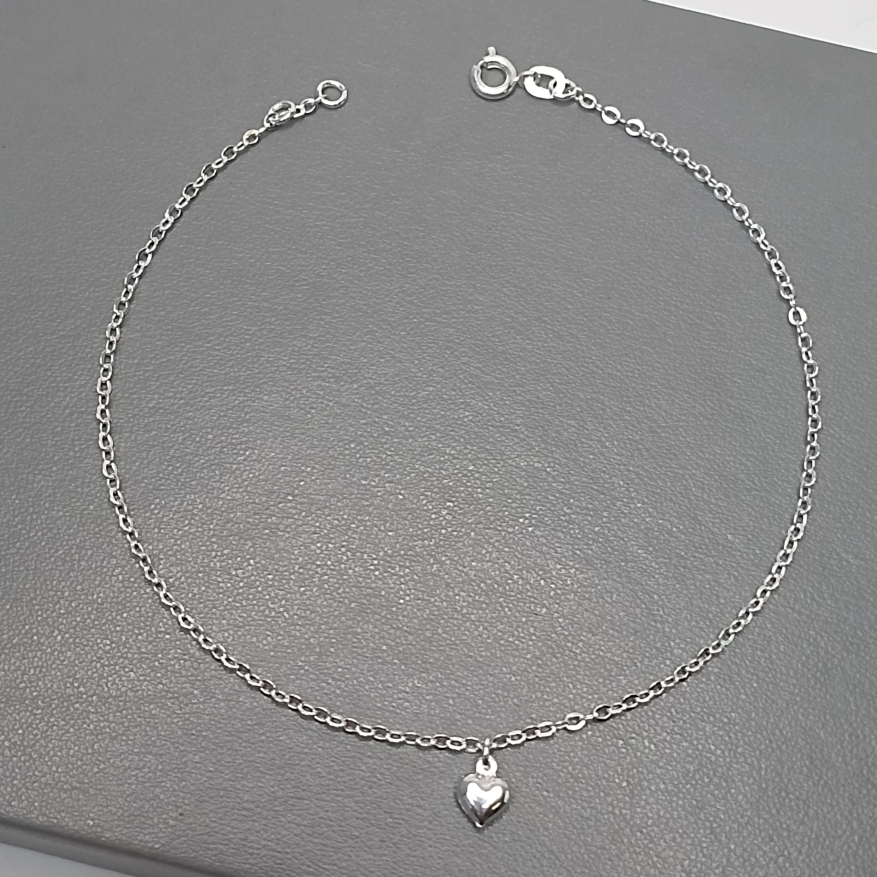 Tornozeleira Coração Oco Pendente Meio #TOR-02