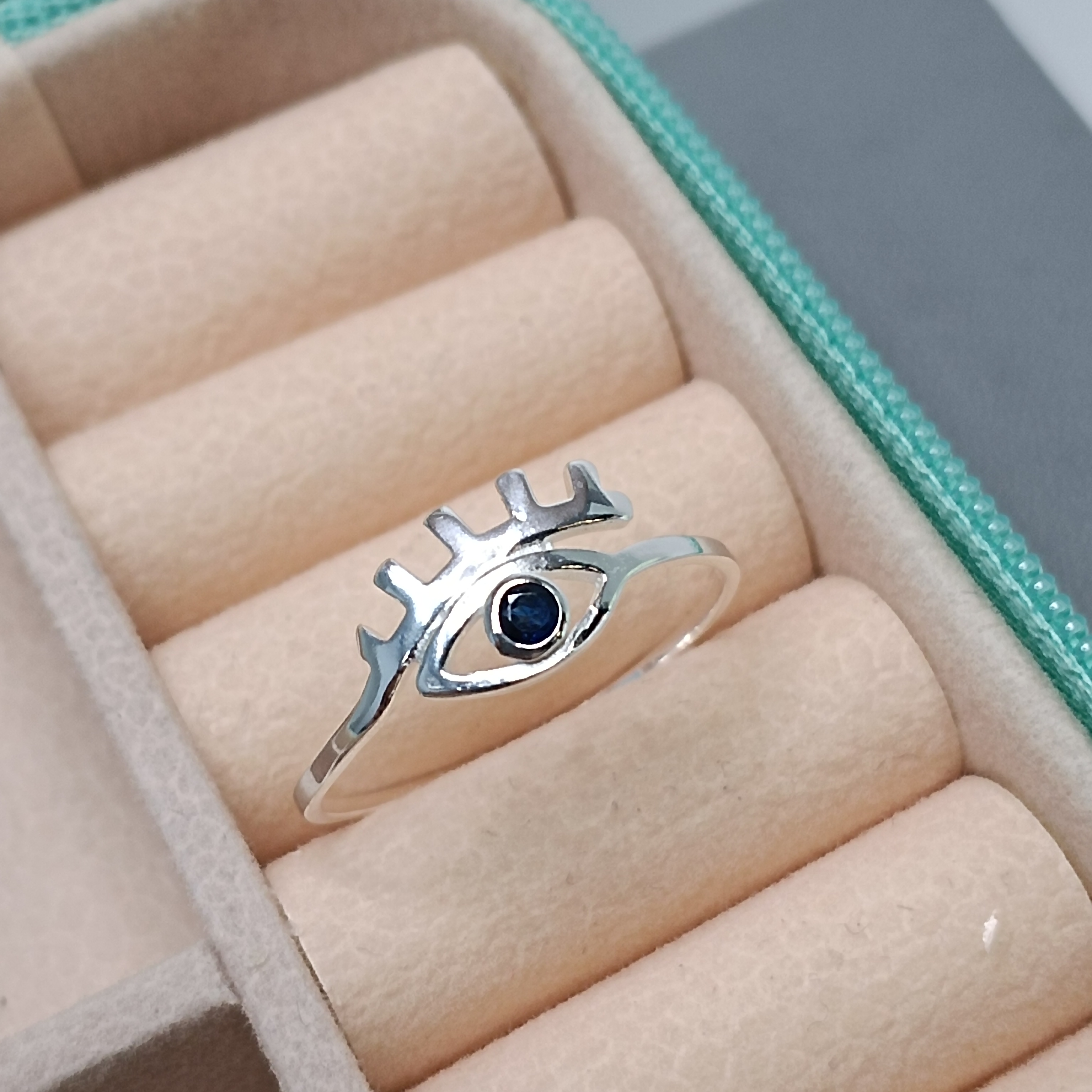 Anel Olho De Horus Zirconia Azul #ANI-36 (Ref:2323)